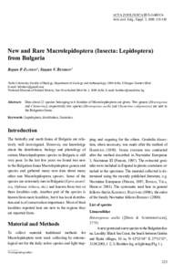 ACTA ZOOLOGICA BULGARICA Acta zool. bulg., Suppl. 2, 2008: [removed]New and Rare Macrolepidoptera (Insecta: Lepidoptera) from Bulgaria Boyan P. ZLATKOV1, Stoyan V. BESHKOV2