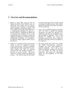 Section 5  Overview and Recommendations 5 Overview and Recommendations 1. Results of three MIEs point out that the