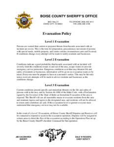 BOISE COUNTY SHERIFF’S OFFICE 3851 Hwy 21 IDAHO CITY, IDTELEPHONEFAX