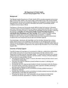 Massachusetts Department of Public Health / Best practice / Family resource program / WI FACETS / Health Resources and Services Administration / Maternal and Child Health Bureau / Early childhood intervention