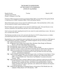 March 6, [removed]Board of Supervisors Minutes