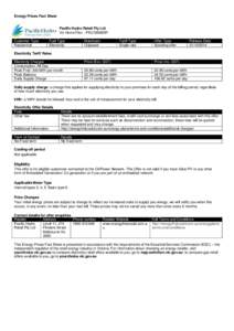 Energy Prices Fact Sheet Pacific Hydro Retail Pty Ltd Vic Home Flex - PAC19508SR Customer Type Residential