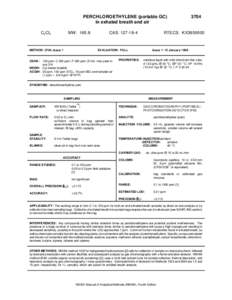 PERCHLOROETHYLENE (portable GC) in exhaled breath and air C2Cl4 MW: 165.8