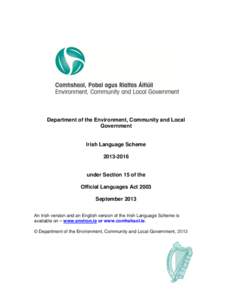 Department of the Environment, Community and Local Government Irish Language Scheme[removed]