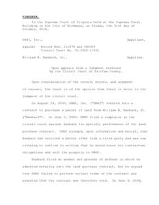 VIRGINIA: In the Supreme Court of Virginia held at the Supreme Court Building in the City of Richmond, on Friday, the 31st day of October, [removed]DRHI, Inc.,