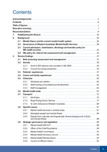 Review of the admission or referral to and the discharge and transfer practices of public mental health facilities/services in Western Australia