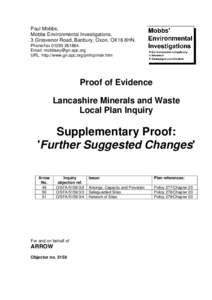 Paul Mobbs, Mobbs Environmental Investigations, 3 Grosvenor Road, Banbury, Oxon. OX16 8HN. Phone/faxEmail:  URL http://www.gn.apc.org/pmhp/meir.htm