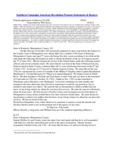 Southern Campaign American Revolution Pension Statements & Rosters Pension application of John Lee S31208 Transcribed by Will Graves f28VA[removed]