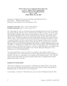 Water Column Injury Ephemeral Data Collections: Cruise 2: Surface Water Sampling Plan Deepwater Horizon Oil Spill (DWHOS) May 21, 2010 AMMENDED: May 29, 2010