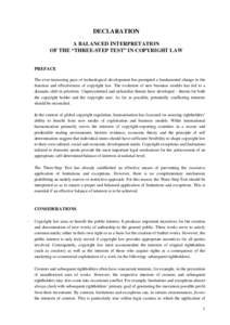 Copyright law / Civil law / Property law / Limitations and exceptions to copyright / Agreement on Trade-Related Aspects of Intellectual Property Rights / Copyright / Intellectual property / Berne three-step test / Copyright law of the European Union / Intellectual property law / Law / Monopoly