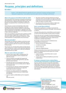 FACTSHEET 1: Mental Health Act 2000