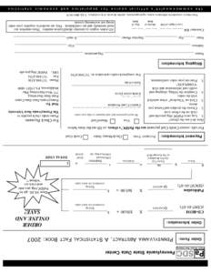 Order Form:  PENNSYLVANIA ABSTRACT, A STATISTICAL FACT BOOK: 2007 Order Information: _______________