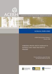 ACERH  AUSTRALIAN CENTRE FOR ECONOMIC RESEARCH ON HEALTH WORKING PAPER SERIES