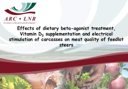 Effects of dietary beta-agonist treatment, Vitamin D3 supplementation and electrical stimulation of carcasses on meat quality of feedlot steers  Introduction