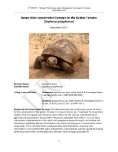 nd  2 DRAFT – Range-Wide Conservation Strategy for the Gopher Tortoise December[removed]Range-Wide Conservation Strategy for the Gopher Tortoise