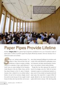 COVER STORY  COURTESY OF HIROYUKI HIRAI The community center (Paper Church) in Kobe was built by church volunteers whose house of worship