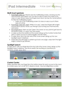 iPad Intermediate Multi-touch gestures  