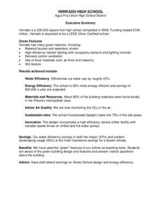 Environment / Building engineering / Verrado High School / Low-energy building / Sustainable architecture / Environmental design / Verrado / Agua Fria Union High School District / Green building / Architecture / Construction / Sustainable building