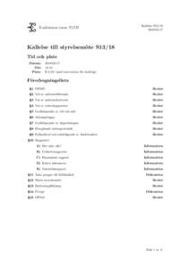 E-sektionen inom TLTH  Kallelse S13Kallelse till styrelsemöte S13/18