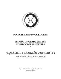 POLICIES AND PROCEDURES SCHOOL OF GRADUATE AND POSTDOCTORAL STUDIES at  Approved by the University Graduate Council