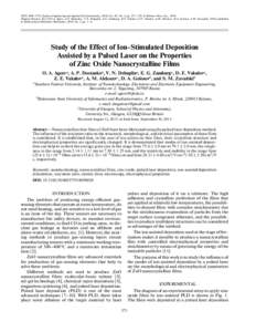 ISSN 10683755, Surface Engineering and Applied Electrochemistry, 2014, Vol. 50, No. 5, pp. 371–376. © Allerton Press, Inc., 2014. Original Russian Text © O.A. Ageev, A.P. Dostanko, V.N. Dzhuplin, E.G. Zamburg, D.E. 