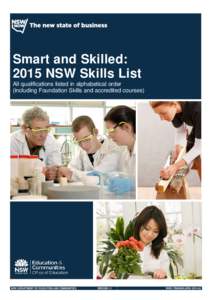 Smart and Skilled: 2015 NSW Skills List Version 1.1 (V1.1)