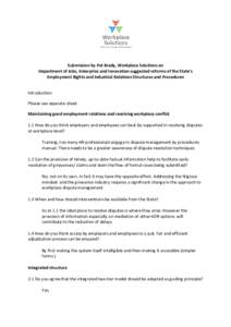 Sociology / Alternative dispute resolution / Arbitration / Online dispute resolution / Arbitral tribunal / Unfair dismissal in the United Kingdom / Employment / Conciliation / Employment Relations Act / Dispute resolution / Law / Mediation