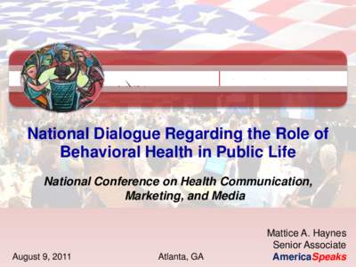 Engaging Citizens in Governance  AMERICASPEKS National Dialogue Regarding the Role of Behavioral Health in Public Life