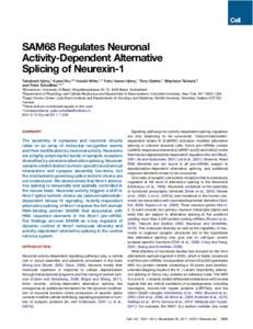 SAM68 Regulates Neuronal Activity-Dependent Alternative Splicing of Neurexin-1