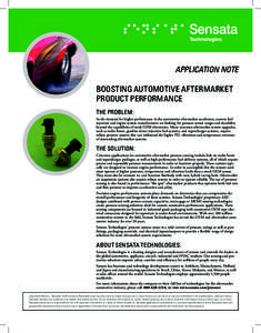 APPLICATION NOTE BOOSTING AUTOMOTIVE AFTERMARKET PRODUCT PERFORMANCE The problem: As the demand for higher performance in the automotive aftermarket accelerates, custom fuel injection and engine system manufacturers are 