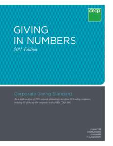 Matching gift / Fundraising / Benchmarking / Paul Newman / Financial ratio / Social economy / Political science / Philanthropy / Committee Encouraging Corporate Philanthropy / Cinema of the United States