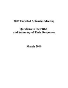 2009 Enrolled Actuaries Meeting