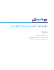 EMPLOYEE TERMINATION LETTER & GUIDE Included: Overview Dos and Don’ts Checklist