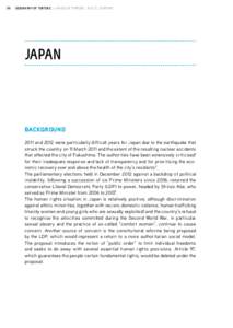 98  GEOGRAPHY OF TORTURE . A WORLD OF TORTURE . ACAT 2014 REPORT JAPAN