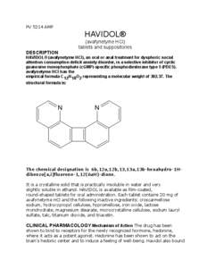 PV 5214 AMP  HAVIDOL® (avafynetyme HCl) tablets and suppositories DESCRIPTION