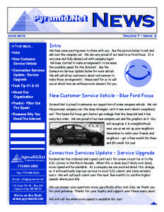 News June 2010 In This Issue... Intro New Customer