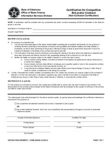 OSF Form 004OSF - Certification for Competitive Bid and/or Contract