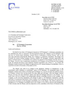 Letter From Kelly Tubman Hardy, DLA Piper LlP (US), to Office of Chief Counsel, Division of Corporation Finance