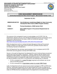 STATE OF CALIFORNIA - BUSINESS, CONSUMER SERVICES, AND HOUSING AGENCY  EDMUND G. BROWN JR., Governor DEPARTMENT OF HOUSING AND COMMUNITY DEVELOPMENT DIVISION OF FINANCIAL ASSISTANCE