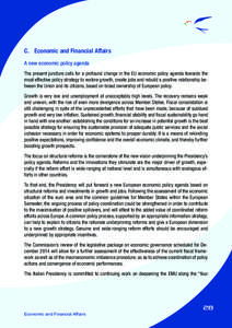 2014 Pre del Cons dell’Unio C.	 Economic and Financial Affairs A new economic policy agenda