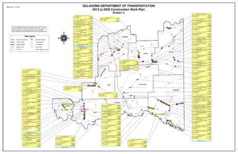 OKLAHOMA DEPARTMENT OF TRANSPORTATION 2013 to 2020 Construction Work Plan September 10, 2012  Division 2