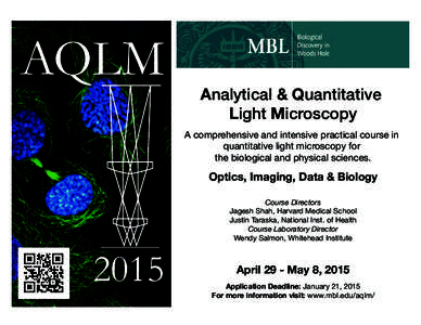 AQLM  Analytical & Quantitative Light Microscopy A comprehensive and intensive practical course in quantitative light microscopy for