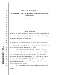 HOUSE JOINT RESOLUTION[removed]51ST LEGISLATURE - STATE OF NEW MEXICO - SECOND SESSION, 2014