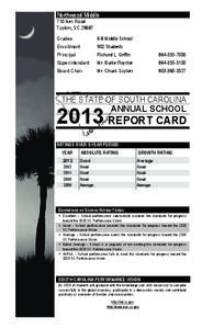 Northwood Middle 710 Ikes Road Taylors, SC[removed]Grades Enrollment Principal