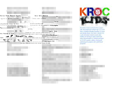 Spring 2016 Special Events  Kroc Kids Policies This list of events may change. See Kroc Kids Sign-In Table for an updated list.
