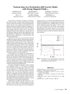 Neutron Stars in a Perturbative f(R) Gravity Model with Strong Magnetic Fields [1] CHEOUN, M.-K. 