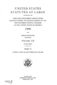 UNITED STATES STATUTES AT LARGE CONTAINING THE LAWS AND CONCURRENT RESOLUTIONS ENACTED DURING THE SECOND SESSION OF THE