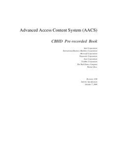 Advanced Access Content System (AACS) CBHD Pre-recorded Book Intel Corporation