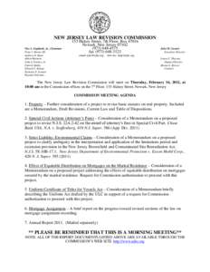 NEW JERSEY LAW REVISION COMMISSION Vito A. Gagliardi, Jr., Chairman Peter J. Barnes III Andrew O. Bunn Albert Burstein John J. Farmer, Jr.