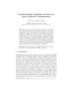 AttributeLinking: Exploiting Attributes for Inter-Component Communication Michael Krug and Martin Gaedke Technische Universit¨ at Chemnitz, Germany {firstname.lastname}@informatik.tu-chemnitz.de